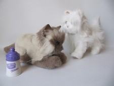 FurReal Friends 2006 Kitten w/ bottle and manual, and 2009 White Cat Active Toys