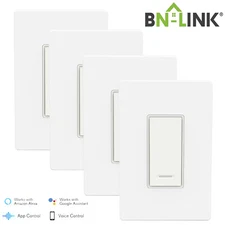 BN-LINK 4 Pack BN-LINK WiFi Smart in-Wall Light Switch Timer with Alexa & Google