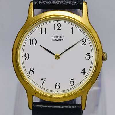Seiko Quartz Gold Tone Slim Vintage Men's Watch V700-8A10 | eBay
