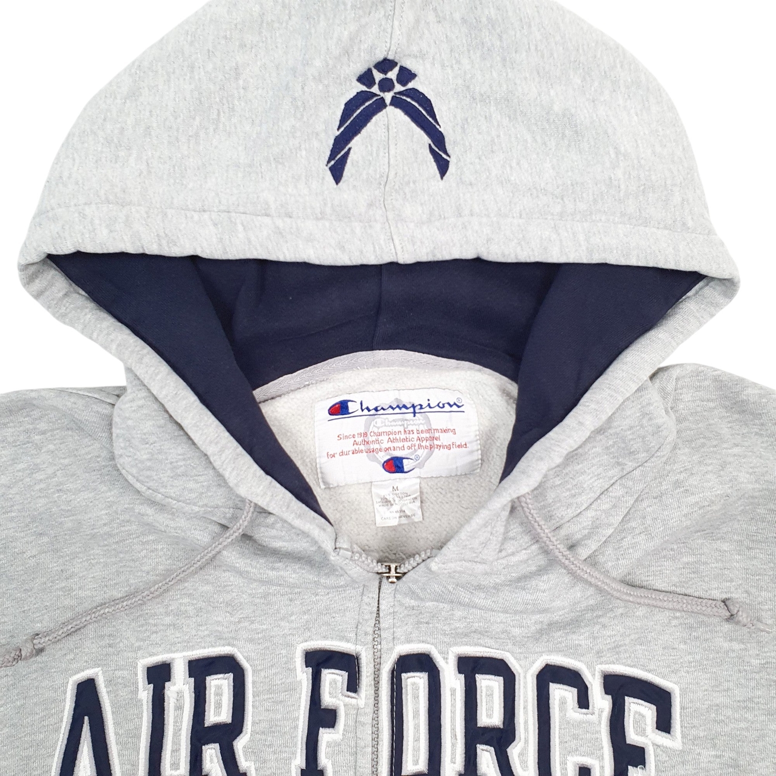 CHAMPION Full Zip Air Force Spellout Jumper Sweatshirt Mens M image 2