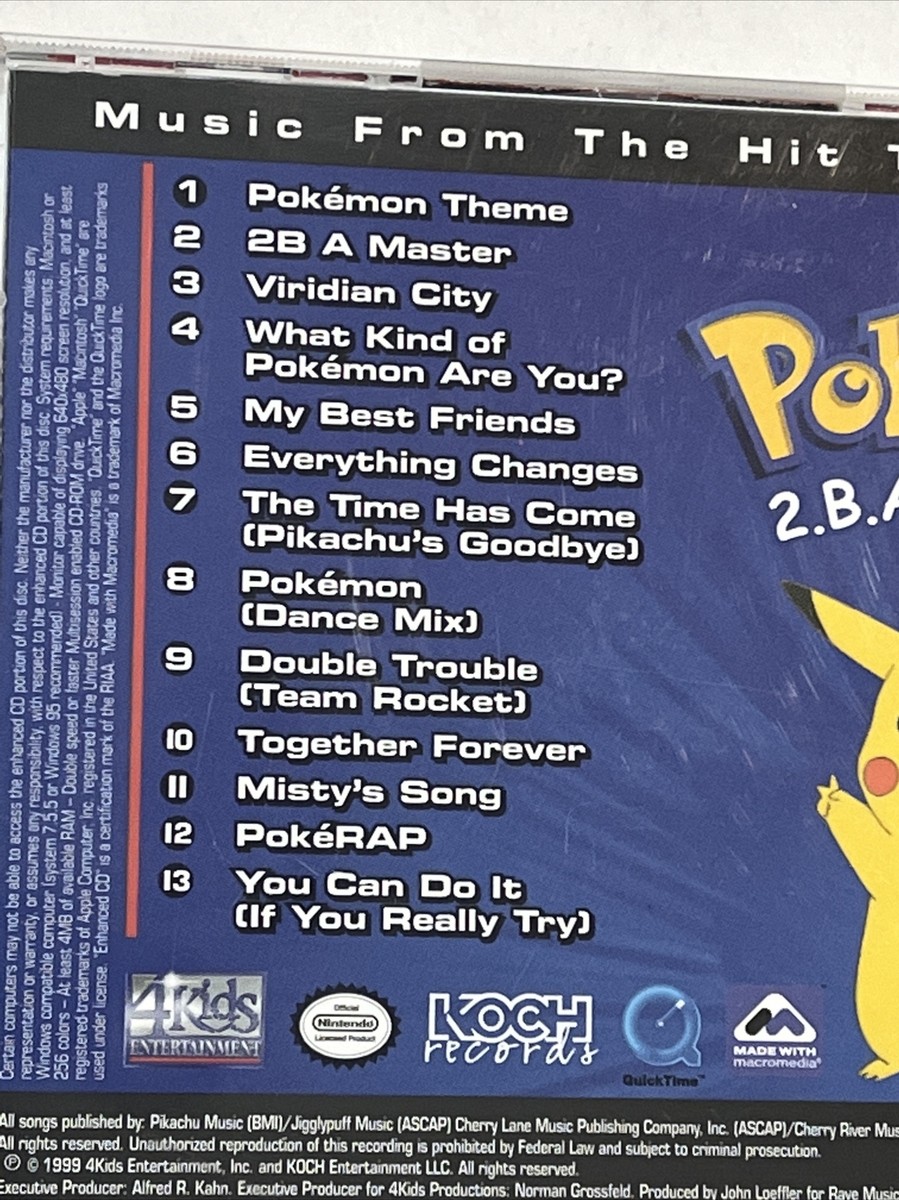 Pokémon 2 B.A. Master cd - music hit TV series (Enhanced cd