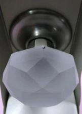 Cabinet Large Frosted Crystal Satin Chrome Bifold Knob Small Chip