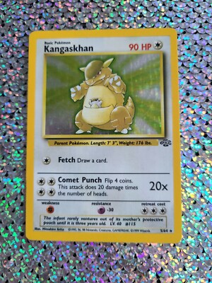 kangaskhan pokemon card value 5 64 Pokemon Card Kangaskhan 5/64 Jungle 1999 Holo Rare WOTC