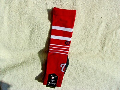 NWT Stance Over The Calf socks, men's L, red, stripes, Washington Nationals, W