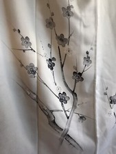 AUTHENTIC SILK Satin KIMONO Pale Blue/silver Plum