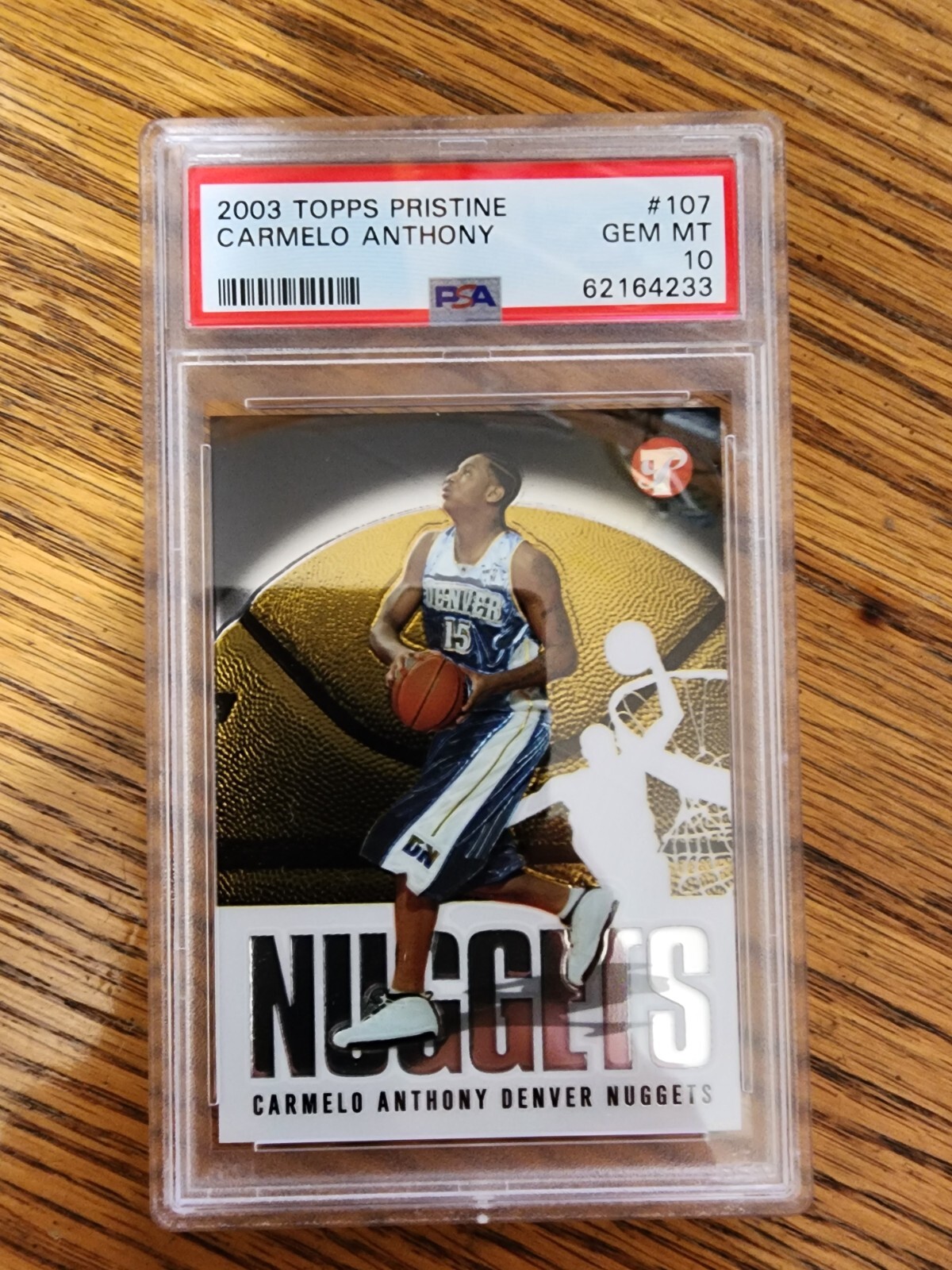 2003-04 Topps Pristine - #107 Carmelo Anthony "Rookie" PSA 10