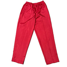 Vtg Parachute Pant Jogger Red Windbreaker Track Straight Leg Pockets Medium