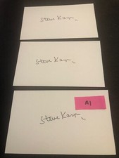 (Lot of 3) Steve Kasper Autographed Bruins Signed 3x5 Index Cards Lot A1