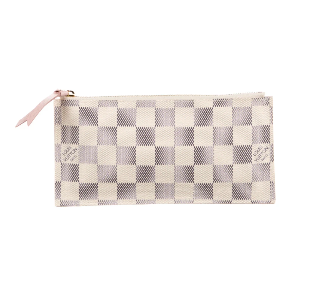 LOUIS VUITTON Felicie Pochette Insert Zip Coin Card Wallet Damier Azur Pink