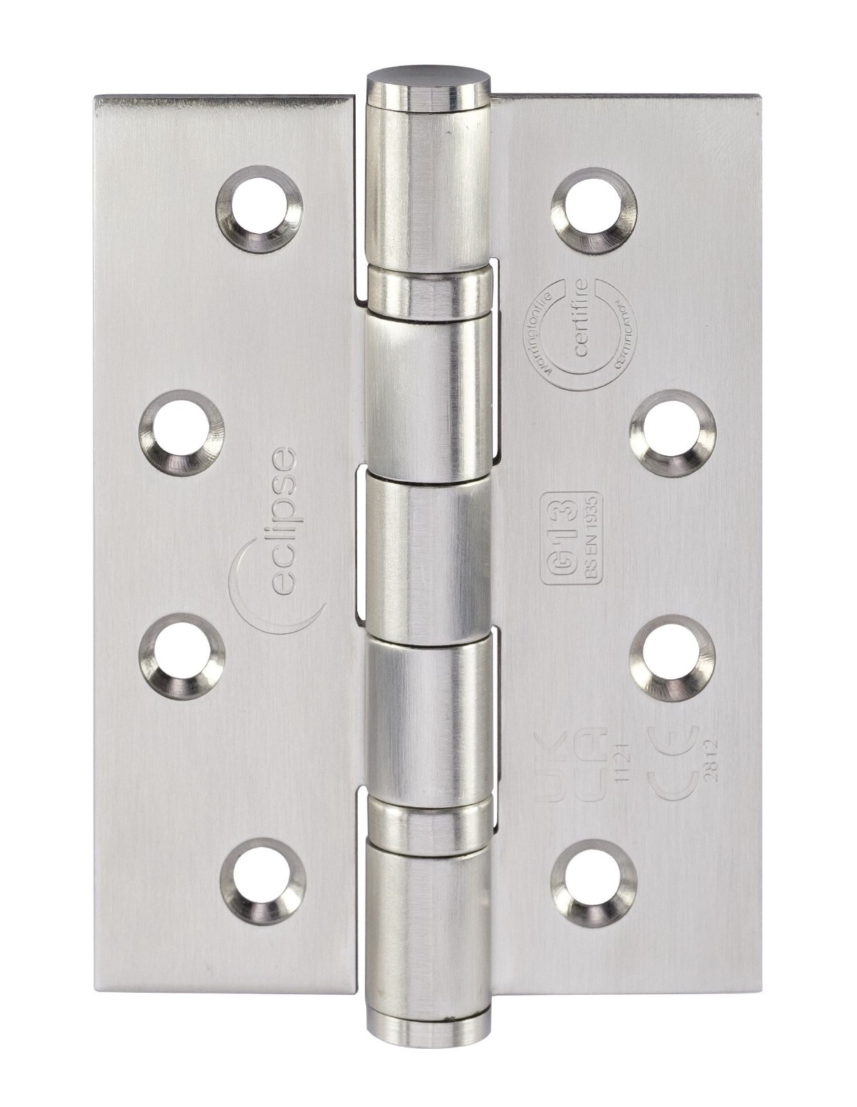 Eclipse Grade 13 Satin Stainless Steel Butt Fire Door Rated Hinges 102x76mm Pair