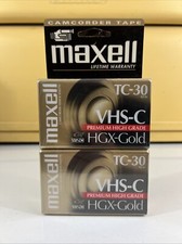 VHS-C Pack Of 2 Maxell HGX-Gold Premium High Grade TC-30 Camcorder Videotape