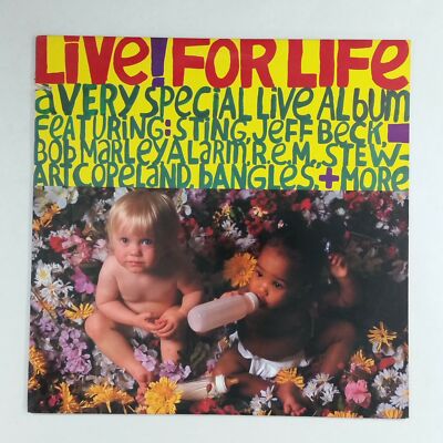 LIVE! FOR LIFE AMC Cancer Research Benefit Album IRS5731 LP Vinyl VG++ Sleeve