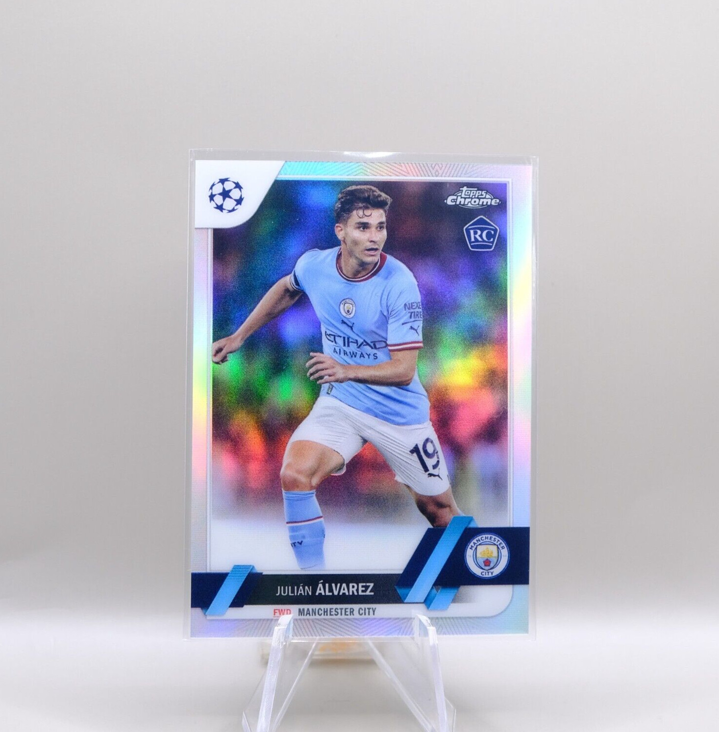 2022-23 Topps Chrome UEFA CC Julian Alvarez Refractor #68 Manchester City RC