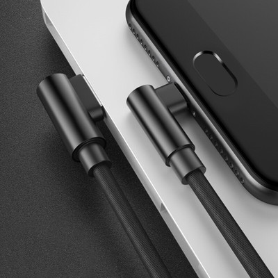 Type C USB Charger Cable With Double Elbow Design And Braided Exterior Fast