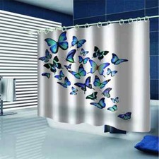 Group Of Fly Butterflies 3D Shower Curtain Waterproof Fabric Bathroom Decoration