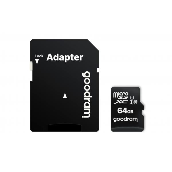 Micro sd xc GOODRAM uhs-i 64Gb 100mb/s clase 10 / A1 / con adaptador / M1AA-0640
