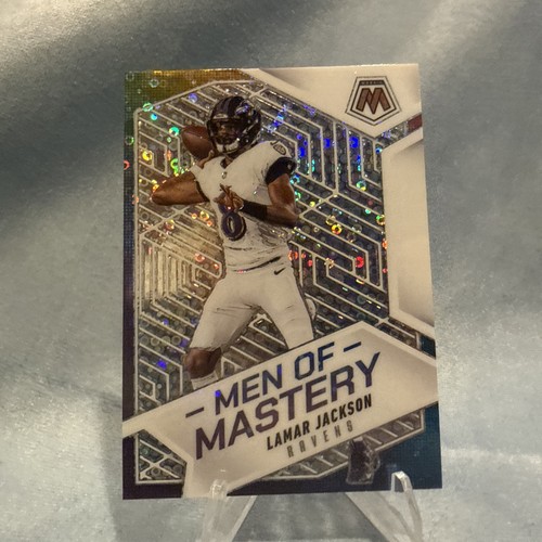 Lamar Jackson 2025 Panini Mosaic MEN OF MASTERY Disco Prizm Baltimore Ravens #9