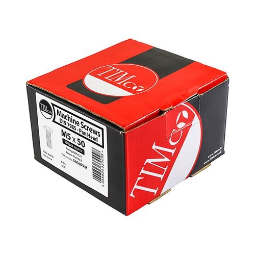 TIMCO Machine Screw PZ2 PAN Zinc M5 x 40 Silver Pack 100
