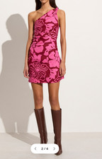 Faithfull the Brand (size 6) Marga Mini Dress Cecile Floral Garnet