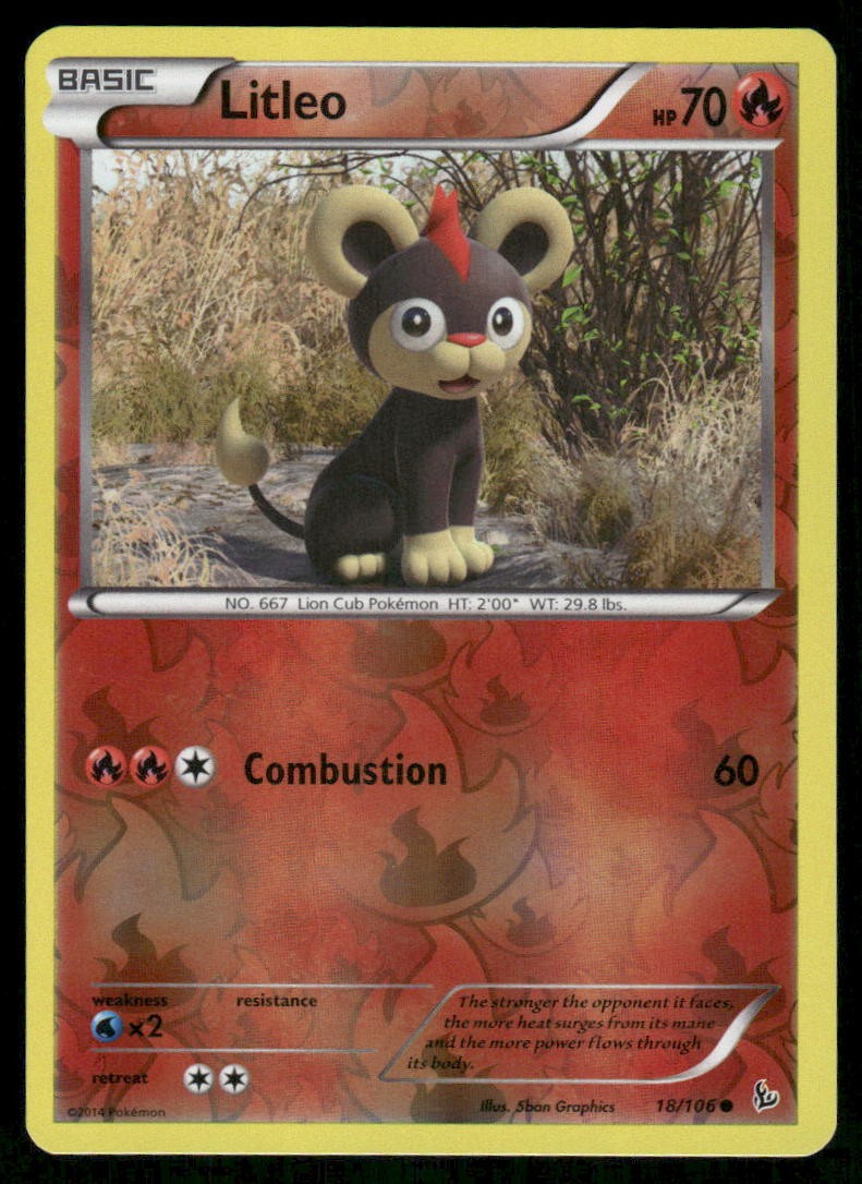 Litleo (18) XY - Flashfire [18/106] Common Reverse Holofoil NM Pokemon