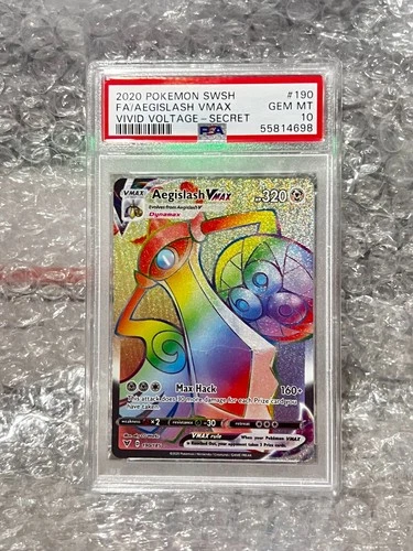 Aegislash Vmax Secret Pokemon Vivid Voltage 190/185 PSA 10 Gem Mint Graded Card
