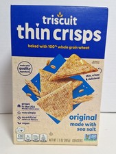  3 pack Triscuit Thin Crisps Original Whole Grain Wheat Crackers, Vegan Snacks,