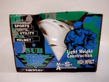 Vtg 80s Variflex SUB ZERO Skateboard Skate Rollerblade Multi Sports Helme White