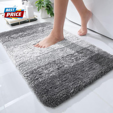 Small Bathroom Rugs Mat 24X16, Extra Soft Absorbent Microfiber Bath Rugs, Rubber
