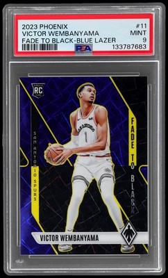 2023-24 Phoenix Victor Wembanyama #11 PSA 9 RC Fade To Black Phoenix Blue Lazer