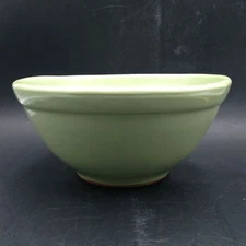 Rowe Pottery Works Green Stoneware Mixing Bowl 9.5 Inch 1998 2nd Quality