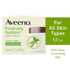 Aveeno Positively Radiant Intensive Moisturizing Night Cream 1.7 oz Lot of 2