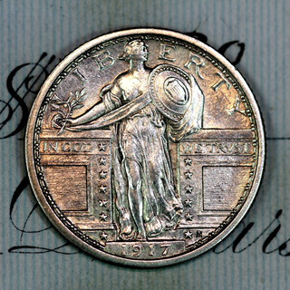 1917 P FH T1 NEAR GEM BU MS STANDING LIBERTY QUARTER FROM COLLECTION