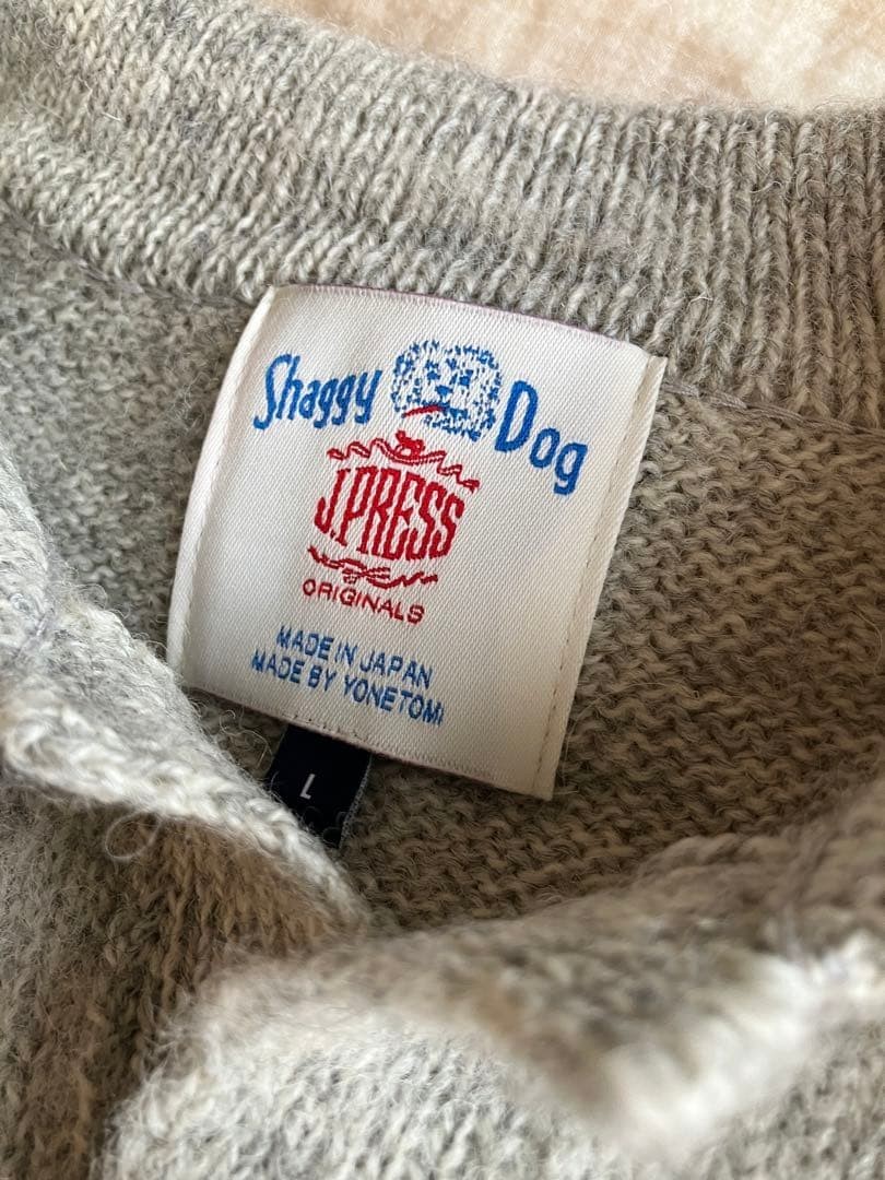 J.PRESS Shaggy Dog Sweater Skipper Polo Made in Japan Wool Used