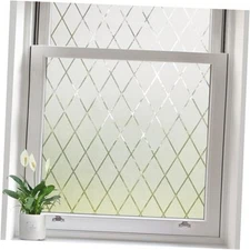 Window Privacy Film Glass Static Cling Lattice 23.6 x 78.7 inch Frosted