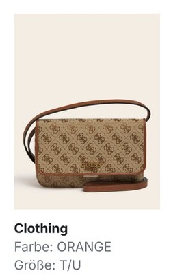 GUESS Damen Umhängetasche Brown Logo Handtasche Tasche