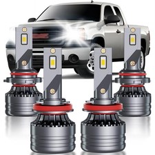 for GMC Sierra 2007-2013 Lights Combo, 4pcs Super Bright 6000K White Lights P...