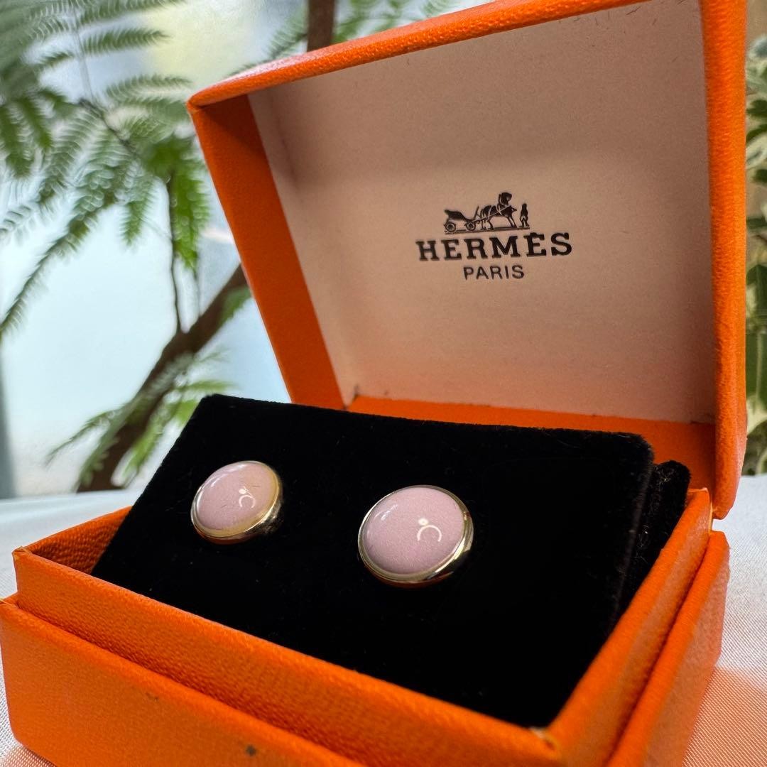 HERMES ECLIPSE Earrings Pink Authentic Timeless L… - image 3