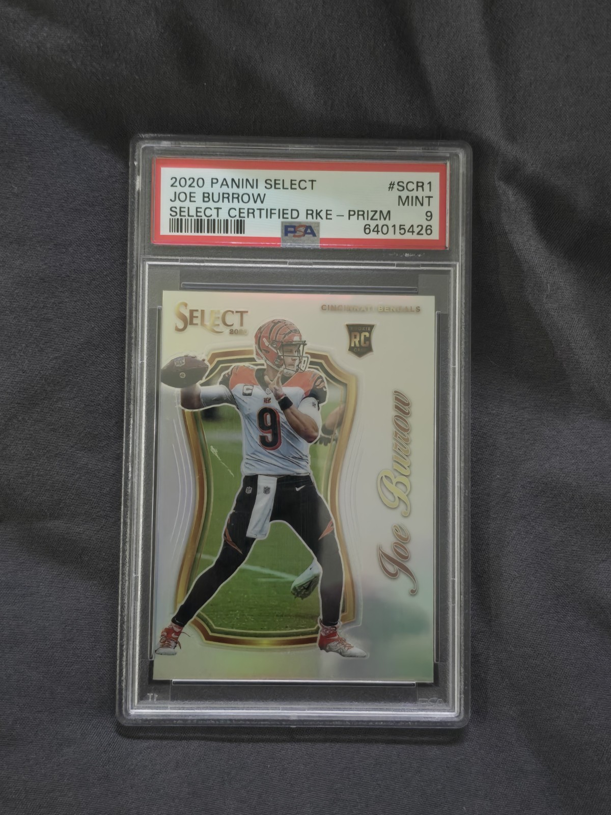2020 Panini Select Certified Silver Prizm #SCR1 Joe Burrow RC Rookie PSA 9 MINT