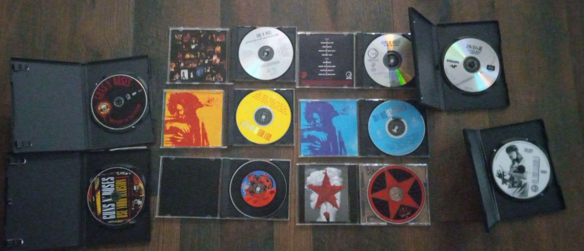 Collection of Guns N' Roses albums and related media, all studio Collection of Guns N' Roses albums and related media, all studio