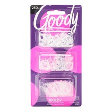 Goody Ouchless Polyband Hair Ties - 250 Ct, Clear, Latex Clear 250 Ct