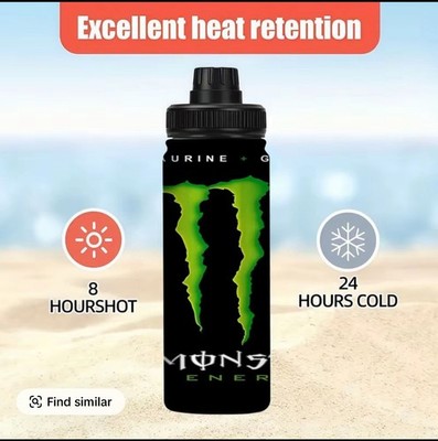 1 Stück 20 Unzen Edelstahl Thermo Wasserflasche, ein Must-Have für Monster Energy