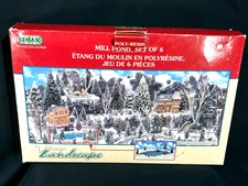 LEMAX Village Landscape Collection Mill Pond Complete Set plus 4 extra figures