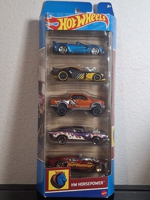 Hot Wheels 2022 HW Horsepower Series 5 Vehicle Gift Pack Corvette, Charger, More