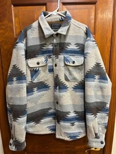 Jachs New York Sherpa Lined Aztec Button Up Jacket Mens 2XL Southwestern Shacket