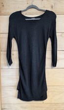 Express Gray Ribbed Knit Sweater Dress Long Sleeve Criss Cross Tulip Hem XS