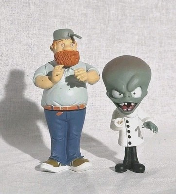 PvZ Action Figure Lot Crazy Dave 2013 & Dr. Zomboss 2015 Missing Hand DMG