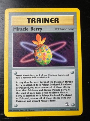 Pokémon Neo Genesis Trainer Miracle Berry 94/111 Excellent Condition