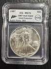 1987 American Eagle Silver Dollar ICG MS70 Signed “Austin Hutto” Rare Grade Find