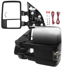 Towing Mirror Pair for 1999-07 F250 Heated Chrome Casing with Turn Signal