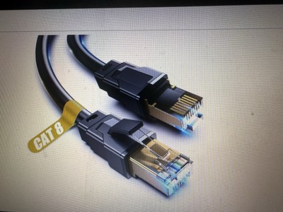 Cat 8 Ethernet RJ45 Cable Super Speed 40Gbps Patch LAN Network Gold Plated 25 ft